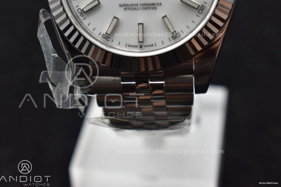 A SS Bracelet Steel Best 41 Dial Jubilee 904L 1:1 Datejust White Edition on Stick Supportive WF SS 649 0101